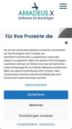 Vorschau der mobilen Webseite www.datex.de, Software für Bauträger