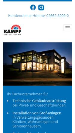 Vorschau der mobilen Webseite www.kaempf-gebaeudetechnik.de, Gebr. KÄMPF GmbH