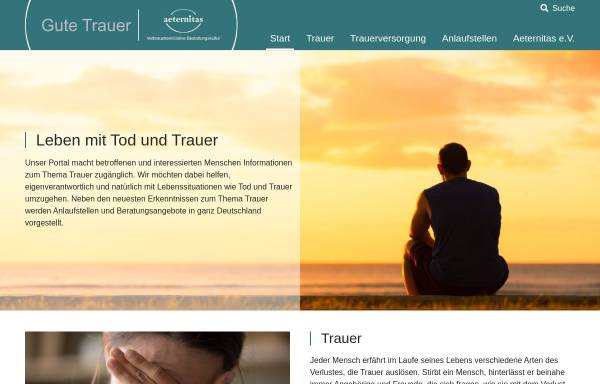 Vorschau von www.gute-trauer.de, Trauerportal – ein Ratgeber