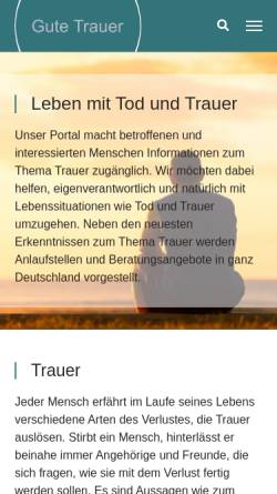 Vorschau der mobilen Webseite www.gute-trauer.de, Trauerportal – ein Ratgeber