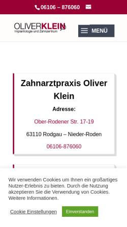Vorschau der mobilen Webseite www.droliverklein.de, Gemeinschaftspraxis Oliver Klein und Kollegen