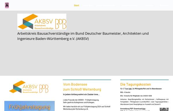 Vorschau von www.bdb-akbsv.de, Arbeitskreis Bausachverständige im BDB