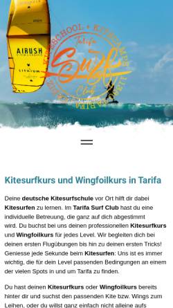 Vorschau der mobilen Webseite tarifa.surfers-p.de, Surfer´s Paradise Tarifa
