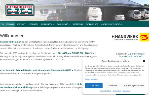 Vorschau von hanschke-hein.de, Elektrotechnik Hanschke & Hein GmbH