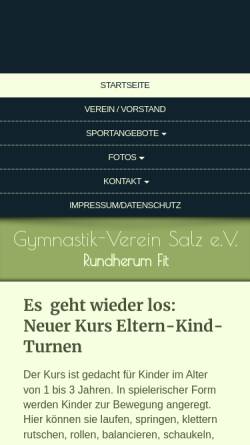 Vorschau der mobilen Webseite www.gv-salz.de, Gymnastik-Verein Salz e.V.