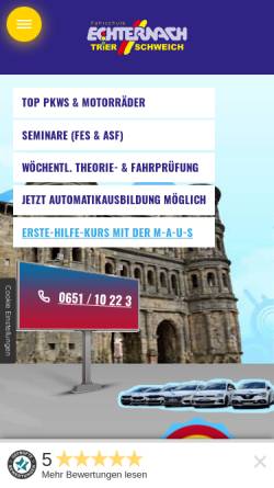 Vorschau der mobilen Webseite fahrschule-echternach.de, Fahrschule Echternach