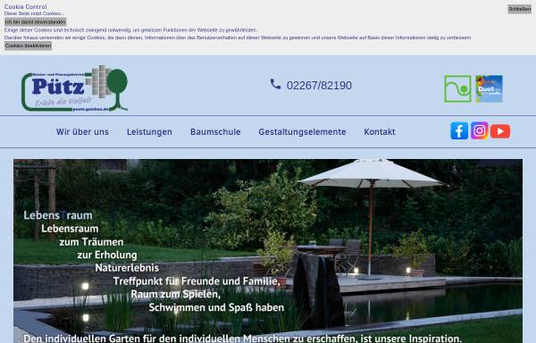 Vorschau von www.puetz-galabau.de, Pütz Garten- und Landschaftsbau