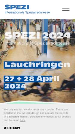 Vorschau der mobilen Webseite www.spezialradmesse.de, Spezi – Die Spezialradmesse