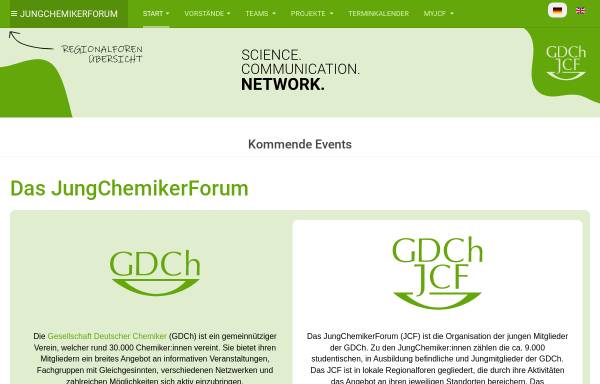 Vorschau von www.jungchemikerforum.de, JungChemikerForum der Gesellschaft Deutscher Chemiker e.V.