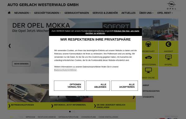 Vorschau von opel-gerlach-niederahr.de, Auto Gerlach Westerwald GmbH
