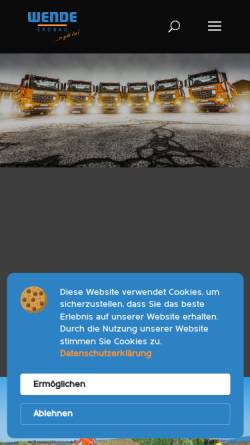 Vorschau der mobilen Webseite wende-erdbau.de, Alfred Wende GmbH & Co. KG