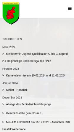 Vorschau der mobilen Webseite www.handballkreis-rhein-ruhr.de, Handballkreis Rhein-Ruhr e.V.