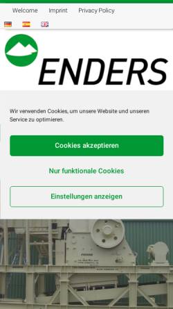 Vorschau der mobilen Webseite www.crushers.de, Enders GmbH