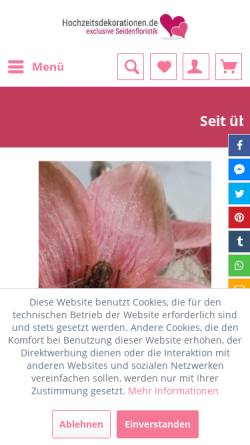 Vorschau der mobilen Webseite www.hochzeitsdekorationen.de, Catart-Floristik, Inhaber: Cathrin Elgner