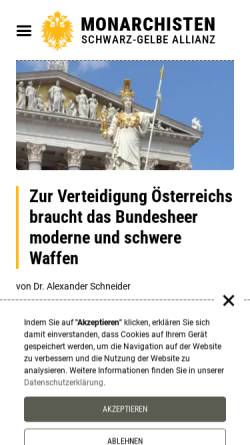 Vorschau der mobilen Webseite sga.monarchisten.org, Schwarz-Gelbe Allianz