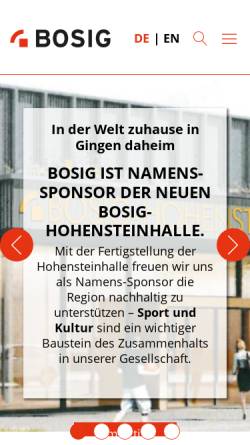 Vorschau der mobilen Webseite www.bosig.de, Bosig Holding GmbH & Co. KG