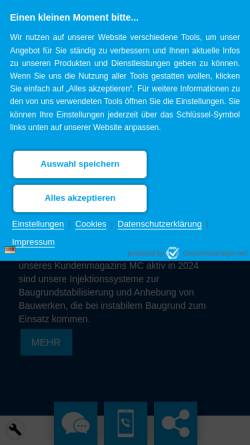 Vorschau der mobilen Webseite www.mc-bauchemie.de, MC-Bauchemie Müller GmbH + Co. KG