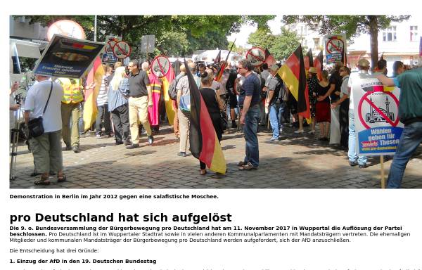 Vorschau von www.pro-deutschland.net, Bürgerbewegung pro Deutschland