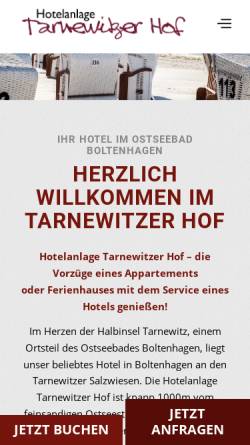 Vorschau der mobilen Webseite www.tarnewitzer-hof.de, Tarnewitzer Hof