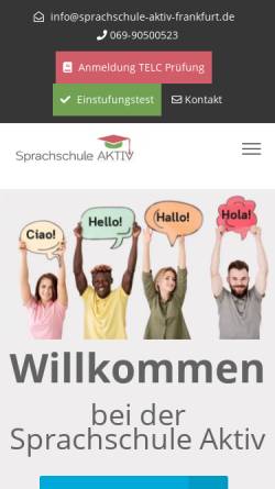 Vorschau der mobilen Webseite www.sprachschule-aktiv.de, Sprachschule Aktiv Frankfurt