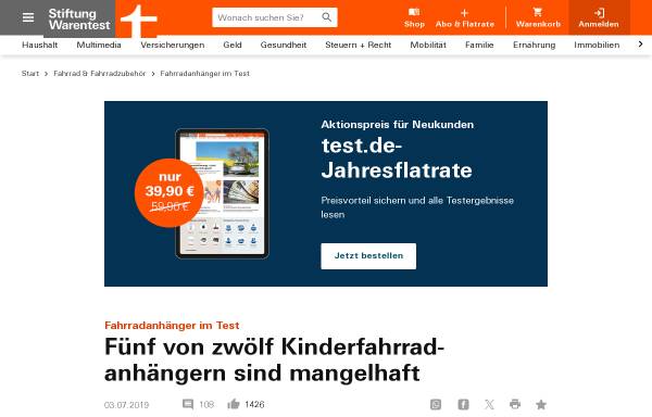 Vorschau von www.test.de, Stiftung Warentest - Kinderkutschen