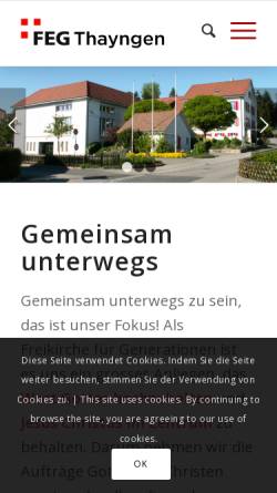 Vorschau der mobilen Webseite www.feg-thayngen.ch, FEG Thayngen
