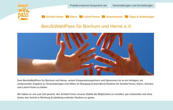 Vorschau von berufswahlpass-bochum.de, BerufsWahlPass für Bochum und Herne