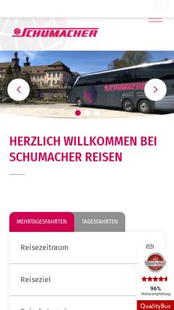 Vorschau der mobilen Webseite www.schumacher-reisen.de, Reisebüro Schumacher OHG