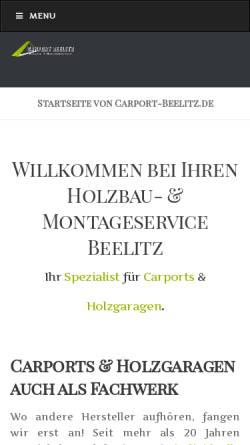 Vorschau der mobilen Webseite www.carport-beelitz.de, Holzbau & Montageservice Beelitz