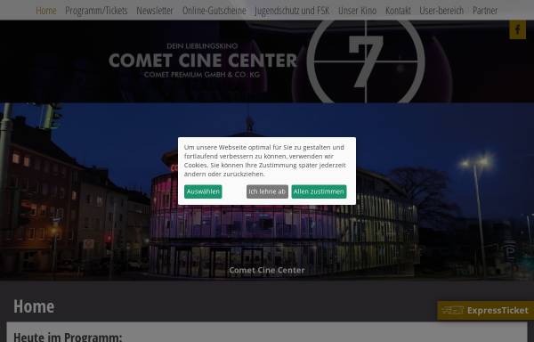 Vorschau von www.comet-cine-center.de, Comet Cine Center