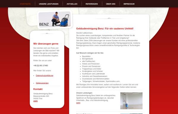 Vorschau von www.reinigungsanbieter.de, Gebäudereinigung Benz