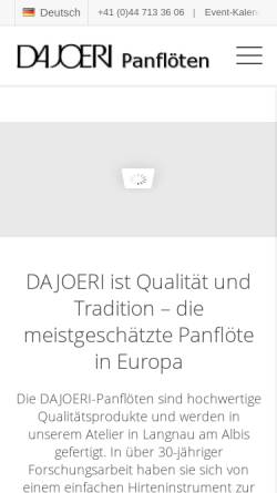 Vorschau der mobilen Webseite www.panfloeten.ch, Dajoeri AG