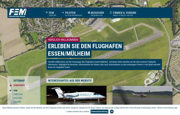 Vorschau von www.flughafen-essen-muelheim.com, Flughafen Essen/Mülheim GmbH (FEM)