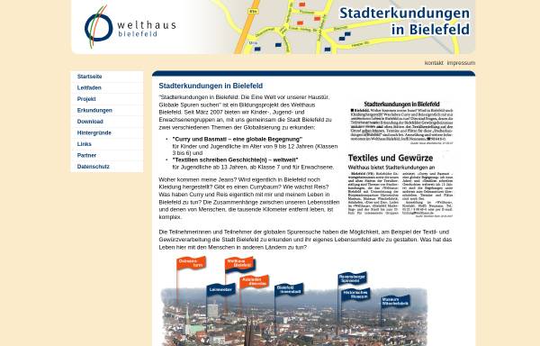 Vorschau von www.stadterkundungen-bielefeld.de, Stadterkundungen in Bielefeld: 