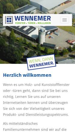 Vorschau der mobilen Webseite www.wennemer-fensterbau.de, Wennemer Holz- und Kunststofffenster