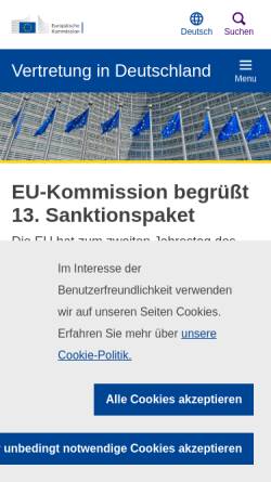 Vorschau der mobilen Webseite ec.europa.eu, Vertretung der Europäischen Kommission in Deutschland