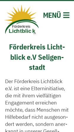 Vorschau der mobilen Webseite lichtblick-seligenstadt.de, Förderkreis Lichtblick e.V.
