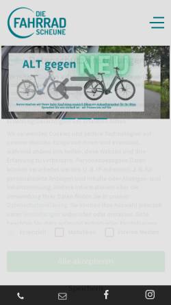 Vorschau der mobilen Webseite fahrrad-scheune.de, Die Fahrrad-Scheune, Detlev Zöllner
