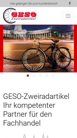 Vorschau der mobilen Webseite www.geso-zweirad.de, Geso Zweiradartikel