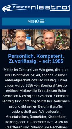 Vorschau der mobilen Webseite zweirad-niestroj.de, Zweirad Niestroj