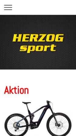 Vorschau der mobilen Webseite www.herzogsport.ch, Herzog Sport AG Binningen