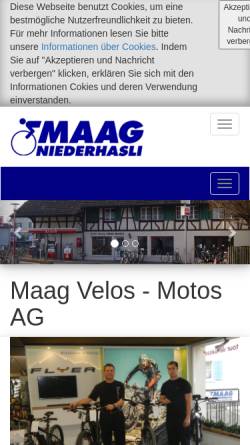 Vorschau der mobilen Webseite www.velos-motos.ch, Maag Velos Motos