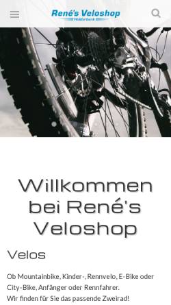 Vorschau der mobilen Webseite www.renesveloshop.ch, René's Veloshop