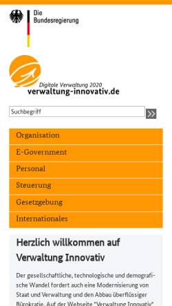 Vorschau der mobilen Webseite www.verwaltung-innovativ.de, Verwaltung innovativ