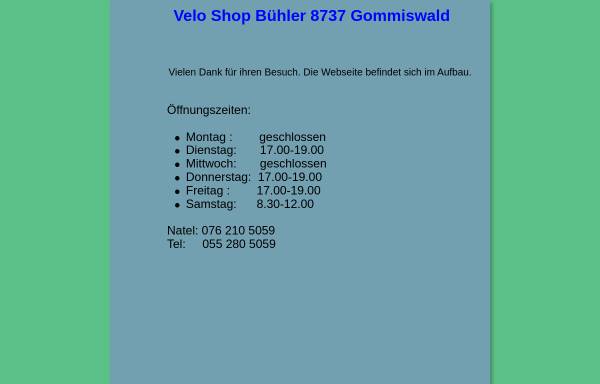 Vorschau von www.buehler-velos.ch, Velo-Shop Bühler