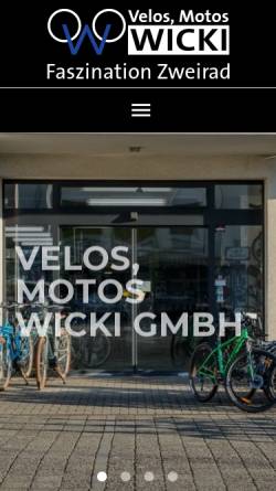 Vorschau der mobilen Webseite www.velosmotoswicki.ch, Wicki Velos Motos Neuenkirch