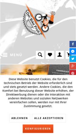 Vorschau der mobilen Webseite derbikeprofi.de, Der BikeProfi Fahrradladen