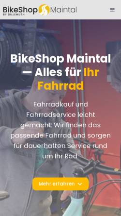 Vorschau der mobilen Webseite www.bikeshop-dillemuth.de, Bikeshop Willy Dillemuth, Inh. Markus Bachnik