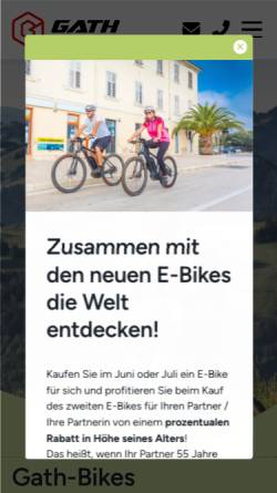 Vorschau der mobilen Webseite www.gath-bikes.de, Gath Bikes