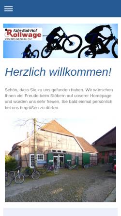 Vorschau der mobilen Webseite www.fahr-rad-hof.de, Fahr-Rad-Hof Rollwage